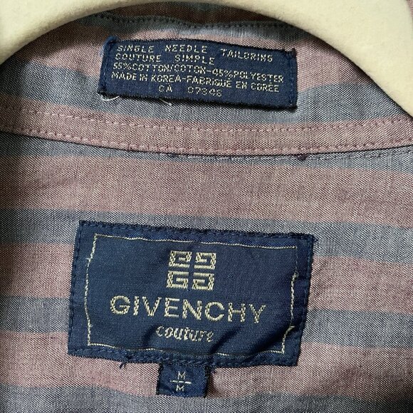 Vintage Givenchy Couture Shirt Mens M Striped Button Up - Picture 2 of 8